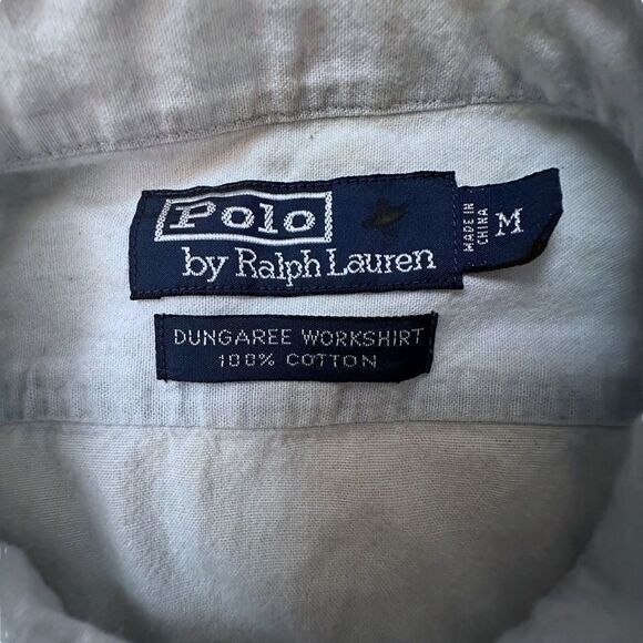 Polo Ralph Lauren ~ Short Sleeved Dungaree Workshirt ~ 100% Cotton ~size Med - Picture 5 of 8